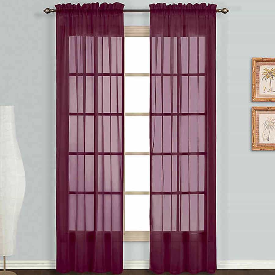 Burgundy Sheer Curtains