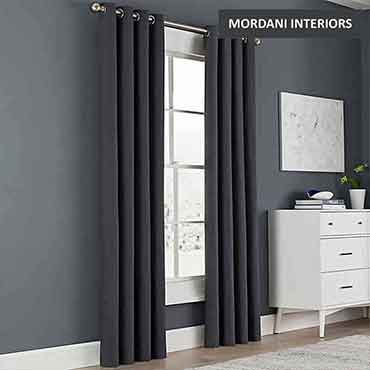 Dark Grey Cotton Curtain
