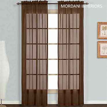 Chocolate Brown  Sheer Curtain