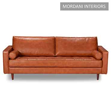 Clive 2 Seater Brown Leatherette Sofa
