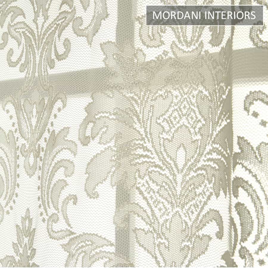 Cream Damask Sheer Curtain