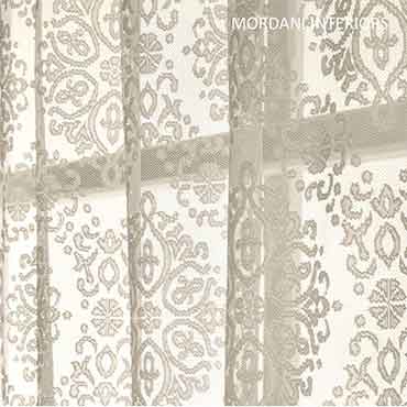 Cream Motiff Sheer Curtain