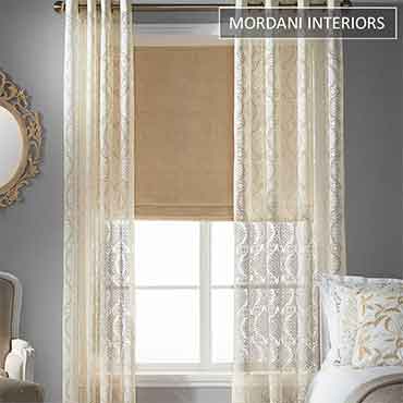 Cream Printed  Sheer Curtain
