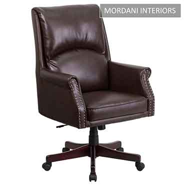 Duke Brown High Back 100% Genuine Leather Chair