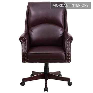 Duke Burgundy High Back 100% Genuine Leather Chair