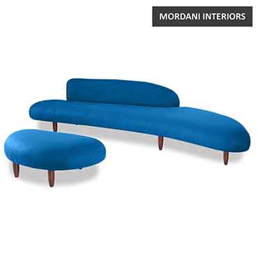 Falkenberg Blue Designer Sofa With Ottoman