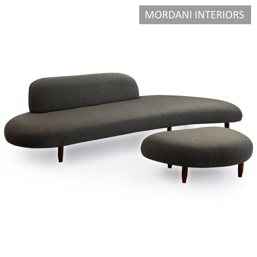 Falkenberg Grey Designer Sofa With Ottoman