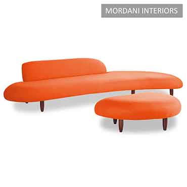 Falkenberg Orange Designer Sofa With Ottoman