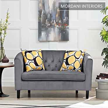 Gabino Grey Velvet Loveseat Sofa