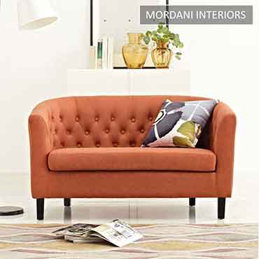 Gabino Orange Loveseat Sofa