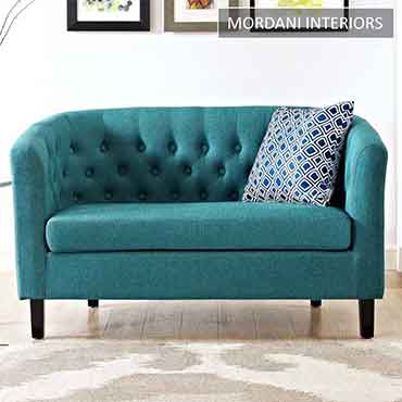 Gabino Teal Blue Loveseat Sofa
