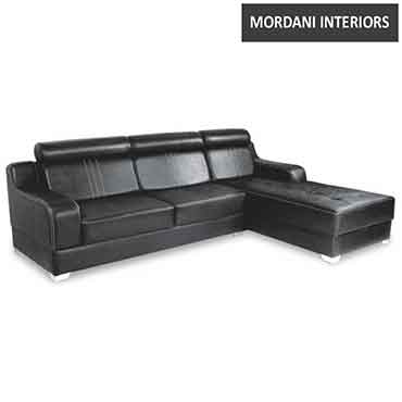Gazania Black Leatherette Sofa