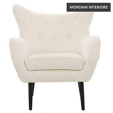 Glendale Ivory Velvet Wingback Chair