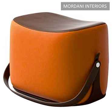 Haines Orange Pouffe Stool