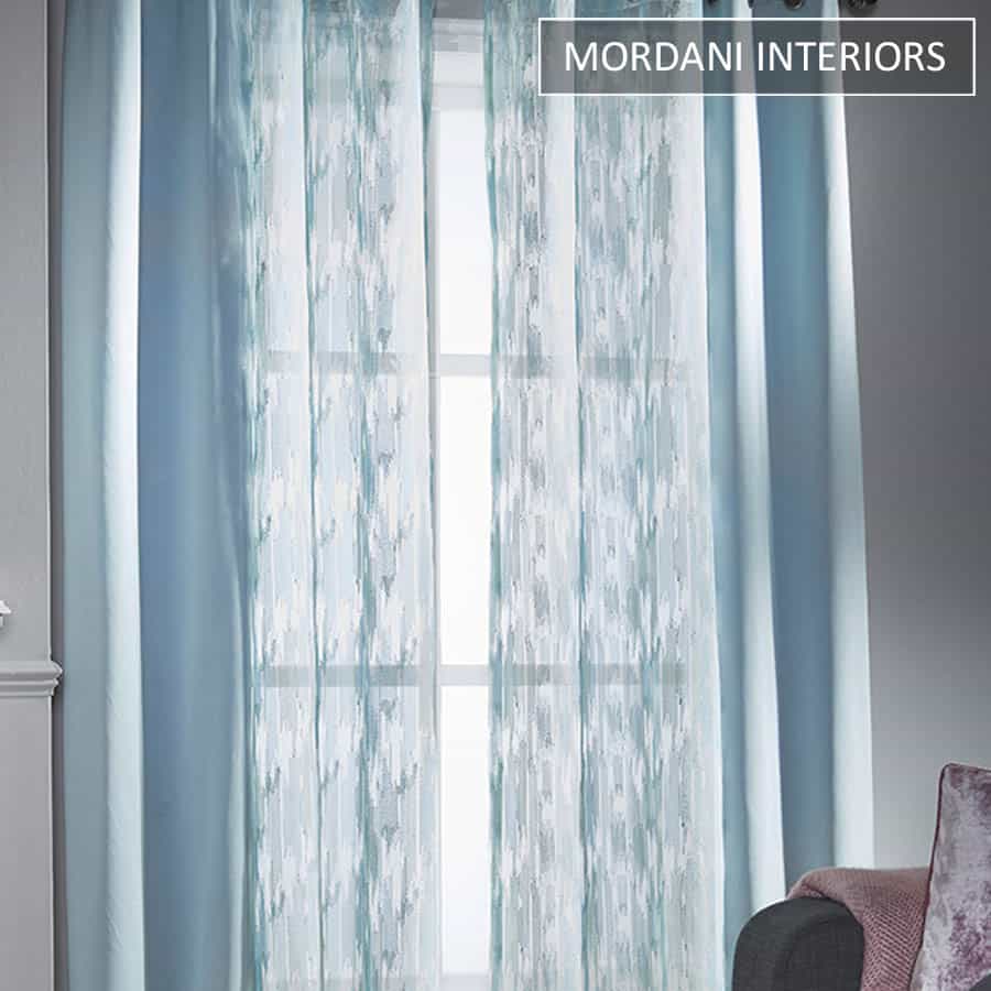 Mint Blue Sheer Curtain