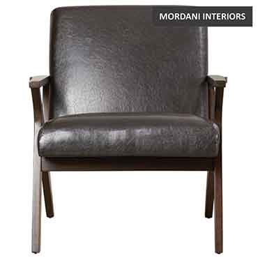 Nola Black Leather Accent Chair