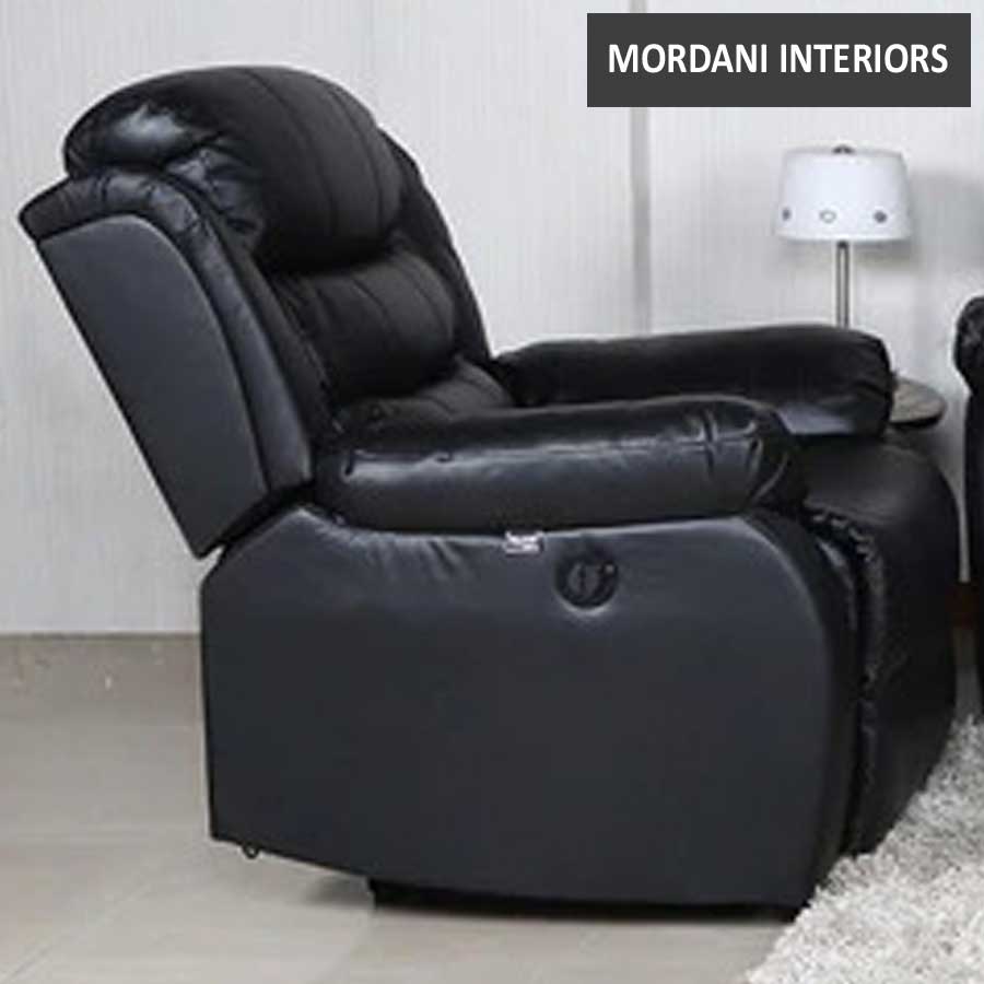 Rosson Black Recliner Single Seater Sofa 