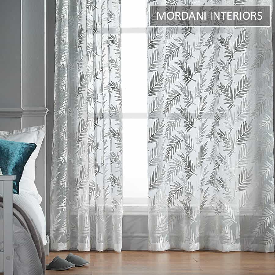 Silver Leaves Sheer Curtain