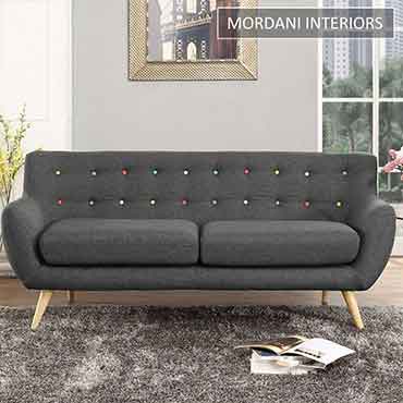 Swedish Ivy Dark Grey Designer Two Seater Sofa 