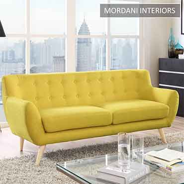 Swedish Ivy Yellow Designer Two Seater Sofa 