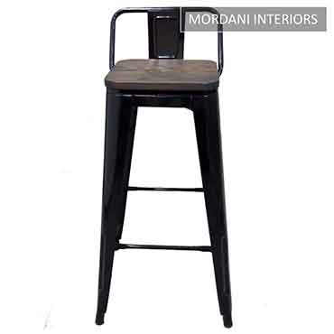Tolix High Counter Bar Stool Small With Wooden Seat
