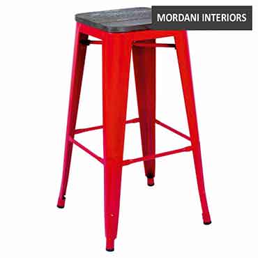 Tolix Stool With Wooden Seat