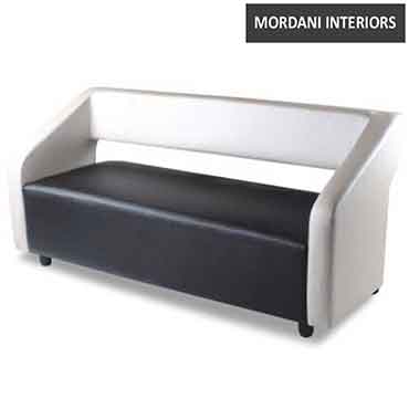 Trinah 3 Seater White & Black Leatherette Sofa