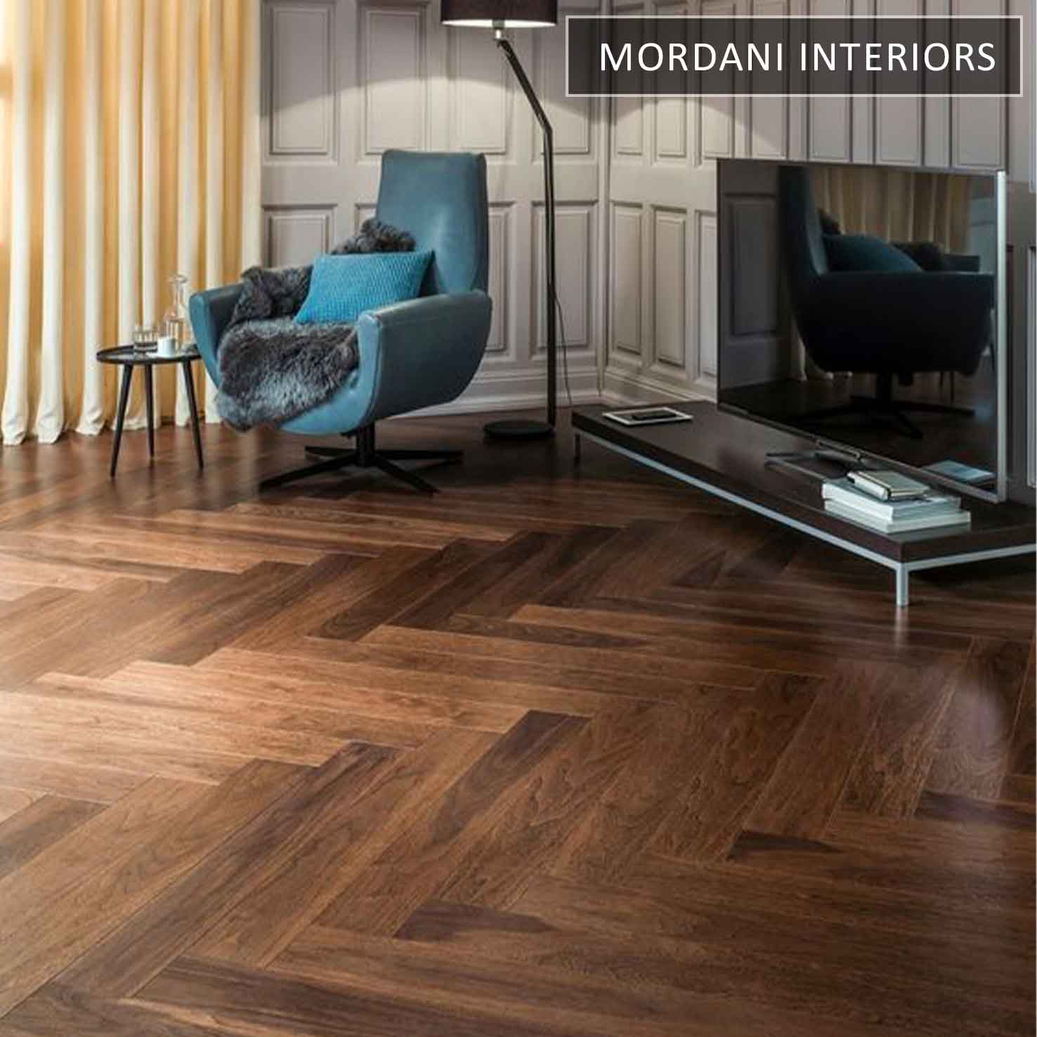 vintage walnut Herringbone wood floors