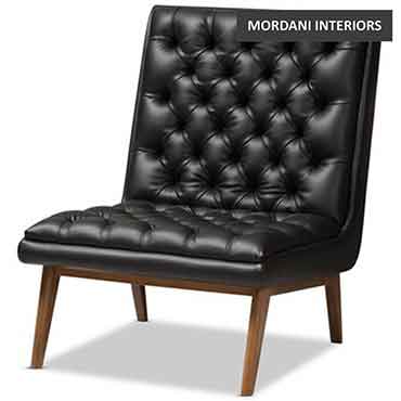 Violet Black Leather Accent Chair