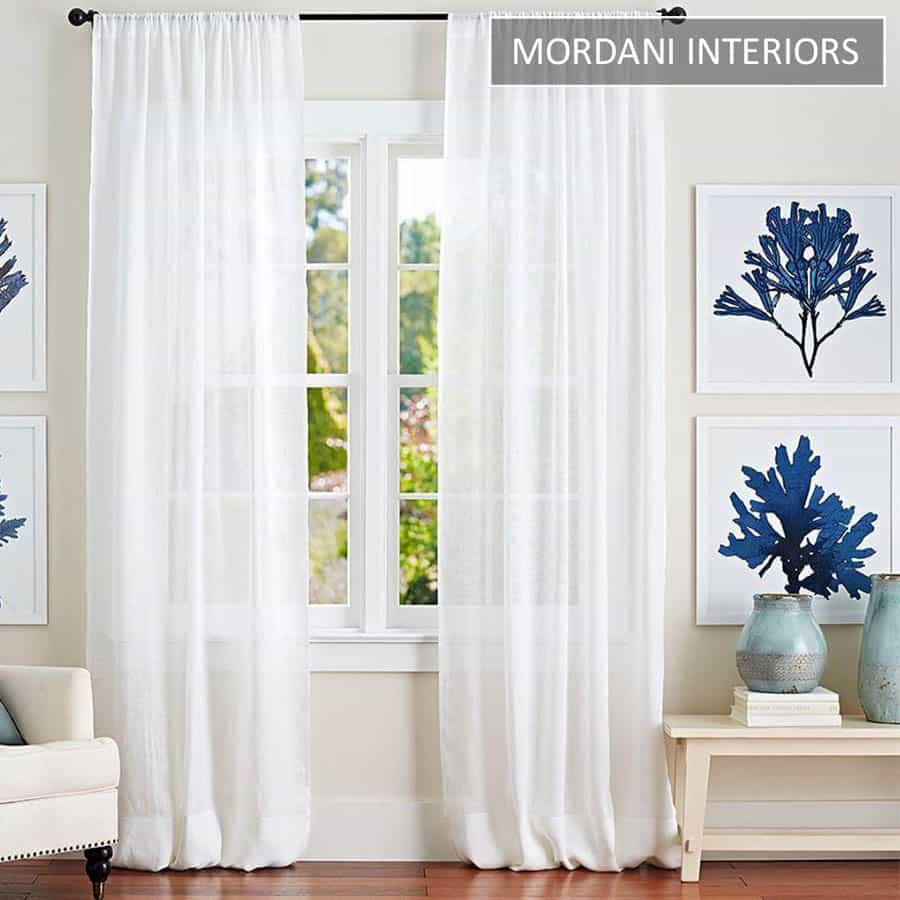 Egg White Plain Sheer Curtain